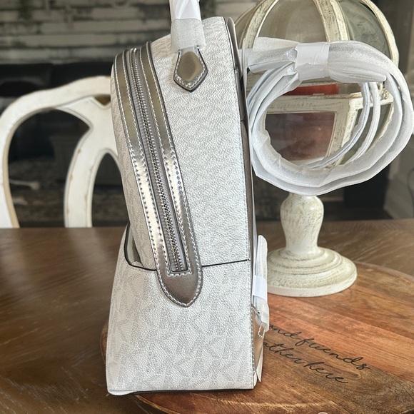 MICHAEL Michael Kors White Signature MK Dome Backpack